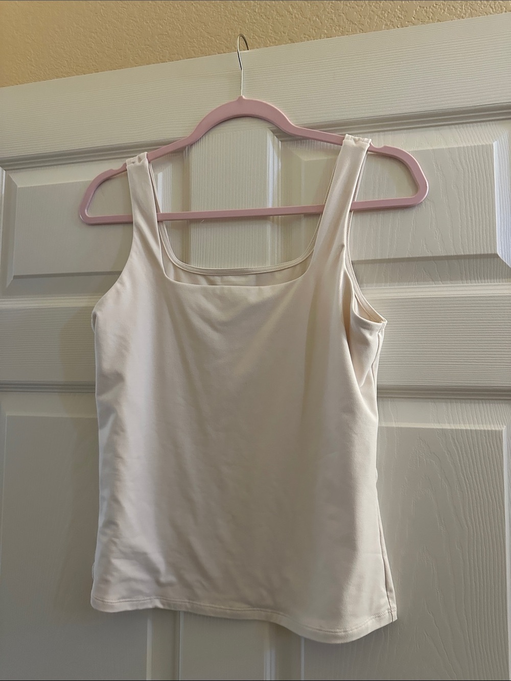 Classic Cream Square-Neck Tank Top